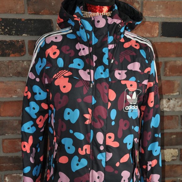 Adidas Trefoil 2011 ST Kurtka, Multi Color Letters Print, Coat Jacket. Small - Picture 2 of 12